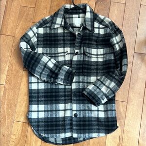 H&M Black and White Checkered Blouse